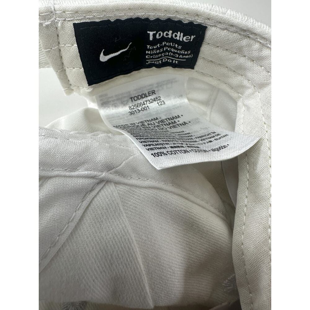 Nike TODDLER HBR Patch Curve Brim Cap White Blue Adjustable Strap Back Hat Rare - Picture 7 of 9